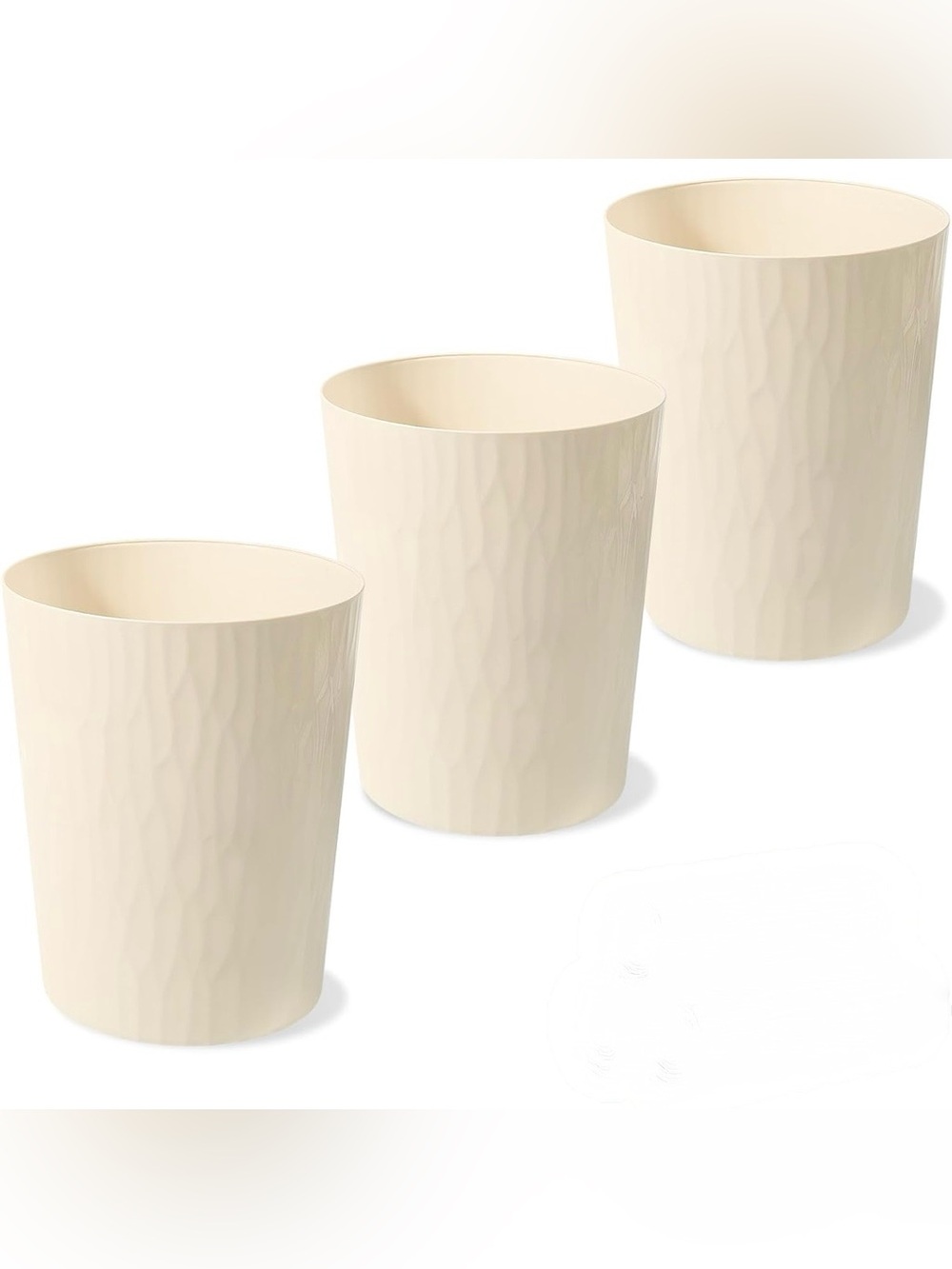 Small Bathroom Trash Can,3 Pack, Beige